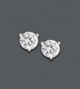 Effortless sparkle that will last a lifetime. These stunning stud earrings feature round-cut, certified, near colorless diamonds (1/2 ct. t.w.) set in 18k white gold. Approximate diameter: 1/6 inch.