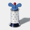 This pepper mill by Michael Graves in stainless steel with light blue fins adds fun to any table! Matching salt castor available.