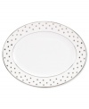 Pave your table in polka dots for fine dining without the formality. From kate spade new york dinnerware, the Larabee Road platter features luxe bone china with platinum accents that combine easy elegance and irresistible whimsy.