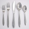 Sleek yet curvaceous flatware assortment with mirror finish is an elegant touch to any table. This set includes four, 5-piece place settings by Ginkgo. Dishwasher safe.