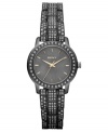 Smoky crystals adorn this dusky steel watch from DKNY, adding needed shimmer to you wardrobe.