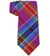 Give your seasonal style a dose of the brights with this tartan tie from Tommy Hilfiger.