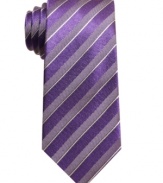 Go bold. This striped tie from Bar III will be the instant focal point on your outfit.