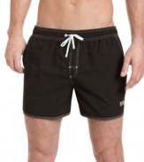 Take your time before diving in. You'll want to be seen these swim trunks from Boss by Hugo Boss.