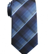 Get on the grid with this abstract-patterned tie from Alfani.