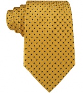 A contrast micro check accents this timeless silk tie from Club Room with a smart, geometrically inspired edge.