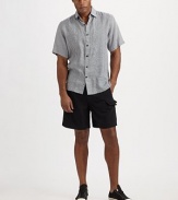 A laidback look made for sand and sea, with utility-inspired pockets, in quick-drying nylon.Elastic waistSide slash, back flap pocketsSide flap pocketsInseam, about 9PolyesterMachine washImported