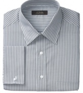 With a clean classic look, this Tasso Elba dress shirt is at home under a suit or on its own.