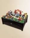 Kids can take control of an entire city with this fully-loaded train set with fun features, interactive pieces and a high-quality wood table.