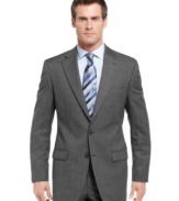 Make your power move with this gray sharkskin blazer from Lauren by Ralph Lauren.