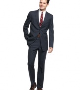 Hit all the right notes in your dress wardrobe with this Tommy Hilfiger slim-fit glen plaid suit.