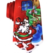 You'll be the life of the party anywhere you sport this fun holiday silk tie from Jerry Garcia.