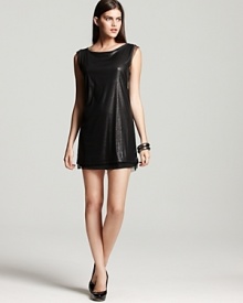 This Michael Stars dress flaunts a sequin-encrusted front and matte jersey back. A gauzy tulle trim adds an unexpected feminine twist. This Michael Stars dress flaunts a sequin-encrusted front and matte jersey back. A gauzy tulle trim adds an unexpected feminine twist.