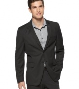 A narrow, peak lapel puts a sophisticated twist on this clean-cut blazer from American Rag.