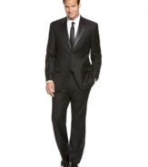 Smart and sophisticated, this smart black tuxedo from Alfani puts the polish back into your formal wardrobe.
