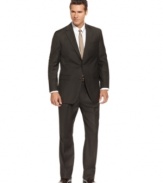 Brown can do a lot for you. This plaid suit from Lauren by Ralph Lauren cuts a classic figure in a dashing color.