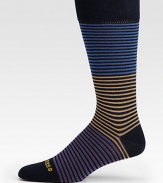 Multicolored stripes knitted from a generous cotton blend will be a charming and comfortable addition to your wardrobe collection.Mid-calf heightCotton/polyamide/elastaneMachine washImported
