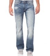 A slim boot-cut style and detailed whiskering gives these Buffalo Jeans a unique look you can call your own.