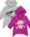 Bright, bold, and graphic. Get her ready for the school day with a cool hoodie by Epic Threads.