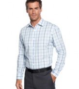 From work to a night on the town, this plaid shirt from Alfani Black performs well in transition.