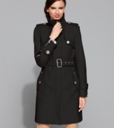 Get a polished look no matter the temperature with this stylish wool-blend trench from Kenneth Cole Reaction. A belted waist creates a flattering, feminine aesthetic. (Clearance)