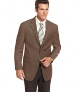 Find the right jacket, and you'll wear it forever. This herringbone blazer from Izod will be a perennial favorite.