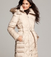 Faux fur trim adds a touch of luxe to this Kenneth Cole Reaction quilted puffer coat -- perfect for a warm winter-chic look! (Clearance)