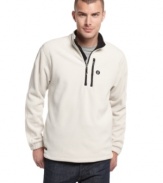 Add a preppy layer to your seasonal look with this quarter-zip jacket from Izod. (Clearance)