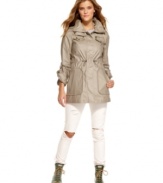 Go for on-trend utility style with this Buffalo Jeans lightweight raincoat -- perfect for staying fashionable while staying dry!