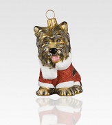 A celebration of Poland's time-honored glassmaking tradition, this charming pup sculpture in glass is lovingly crafted by skilled artisans. Handpainted glass Each ornament takes 7-10 days to complete Arrives in gift box ideal for giving or storing 1½W X 2½H X 2D Handmade in Poland 