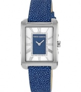 Textured leather in rich color makes this Vince Camuto watch a fine choice for everyday wear.
