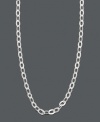 An ultra-chic long necklace perfect for layering. Necklace features a textured cable link chain set in 14k white gold. Approximate length: 30 inches.