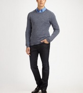 This slim-fitting, classic silhouette is rendered in a finespun wool blend.CrewneckRib-knit cuffs and hem50% acrylic/50% merino woolHand washImported