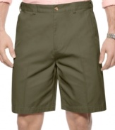Keep your classic look intact, even as the weather gets warmer, with these flat-front shorts from Geoffrey Beene.