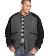 Make this Sean John wool-blend jacket your cold-weather uniform with plenty of varsity-infused style.