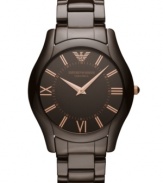 Don't resist the tempting rich details immersed in this unisex timepiece from Emporio Armani.