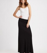 Lengthy jersey silhouette with a comfy fold-over waistband. Fold-over waistbandAbout 45 from natural waist96% viscose/4% spandexDry cleanImported