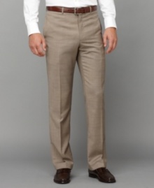 Clean lines and a flat front construction make these comfortable Tommy Hilfiger dress pants a must-have addition to your tailored wardrobe. Clean lines and a flat front construction make these comfortable Tommy Hilfiger dress pants a must-have addition to your tailored wardrobe.
