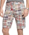 Tired of preppy plaid? This patchwork patterned short from Tommy Hilfiger adds some energy to your spring and summer look.