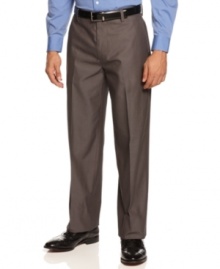 Prep your day with polish and these sharp flat-front pants from Dockers. Prep your day with polish and these sharp flat-front pants from Dockers.