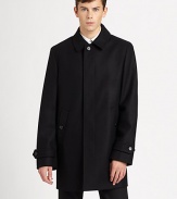 Crafted from a remarkable wool blend, this classic car coat has a smart covered placket for a polished finish.Button frontSide slash pocketsBack ventFully linedAbout 35 from shoulder to hemWool/nylonDry cleanImported