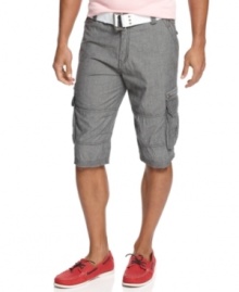 Classic cargo style with a modern tweak, these shorts from X-Ray are slim through the thigh and come with a matching belt to complete your summer style. Classic cargo style with a modern tweak, these shorts from X-Ray are slim through the thigh and come with a matching belt to complete your summer style.