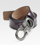 Smooth Italian leather has an adjustable design and polished double gancini brass buckle with subtle logo engraving.CalfskinBrass buckleAbout 1¼ wideMade in Italy