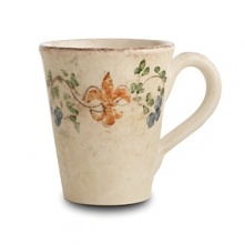 Hand-painted fleurs-de-lis and vines combine with uneven edges to add old world charm to Arte Italica's Medici collection. Hand-painted fleurs-de-lis and vines combine with uneven edges to add old world charm to Arte Italica's Medici collection.