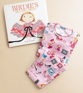 Your little girl will want to get all dressed up like Birdie with this beloved story and coordinating cotton knit pajama set.Written by Sujean RimHardcover, 40 pagesRecommended for ages 4 and upPJs with elastic waist, scalloped trim and a satin bowCottonMachine washMade in USA