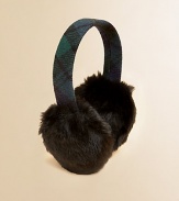 Classic earmuffs in preppy plaid are updated for extra warmth with soft and sumptuous faux-fur earflaps.Fully wrapped wool plaid bandFaux-fur earflapsWidth, about 1WoolHand washImported