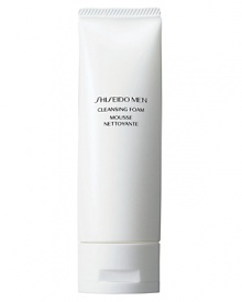 Shiseido Men Cleansing Foam. A highly effective daily-use face cleanser that removes dirt and excess oil while respecting vital moisture. Leaves skin exceptionally fresh without feeling tight or dry. Recommended for all skin types. Use morning and night. Shiseido Men Cleansing Foam. A highly effective daily-use face cleanser that removes dirt and excess oil while respecting vital moisture. Leaves skin exceptionally fresh without feeling tight or dry. Recommended for all skin types. Use morning and night.