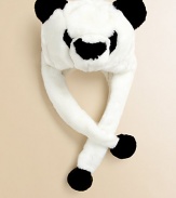 Plush cashmere hat in an overwhelmingly cute panda silhouette. CashmereFully linedHand washImported