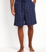 Take this classic to bed for a timeless look with these windowpane check shorts from Nautica.