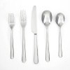 A pattern that can truly be contemporary and classic a the same time! This set has a slight faceted detail along the handle edge giving it just the right amount of design interest. Features hi-shine mirror finish in a 45 piece assortment from Cambridge (set includes service for 8 and 5 serving pieces).